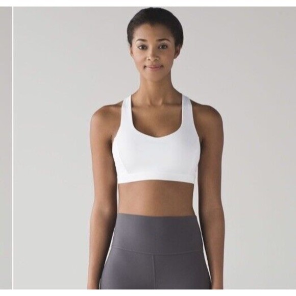 lululemon athletica Other - Lululemon Size 10 Free To Be Serene Bra Women's White FLAW Classic Sports